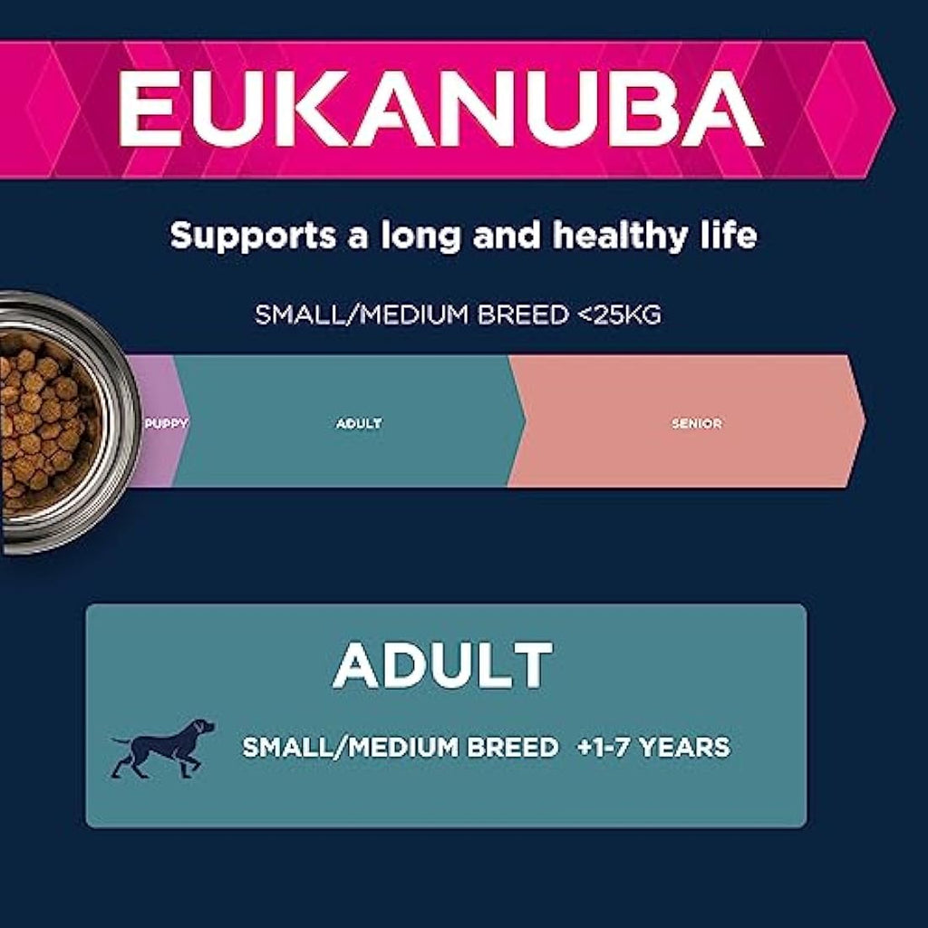 Eukanuba Adult Small & Medium Breed Lamb & Rice Dry Dog Food - 12kg