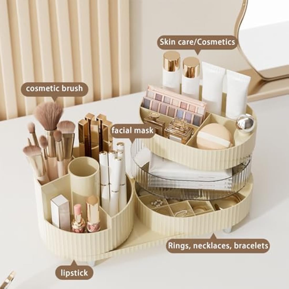360° Rotating Makeup Organiser | Large Cosmetic Storage Case