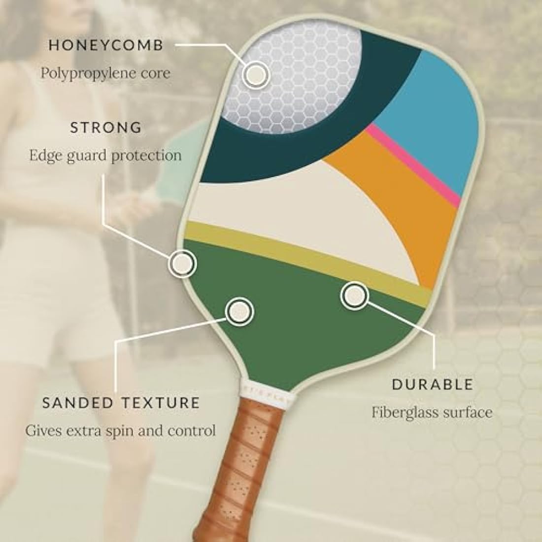 Recess Fiberglass Pickleball Paddle – USAPA Approved Honeycomb Core