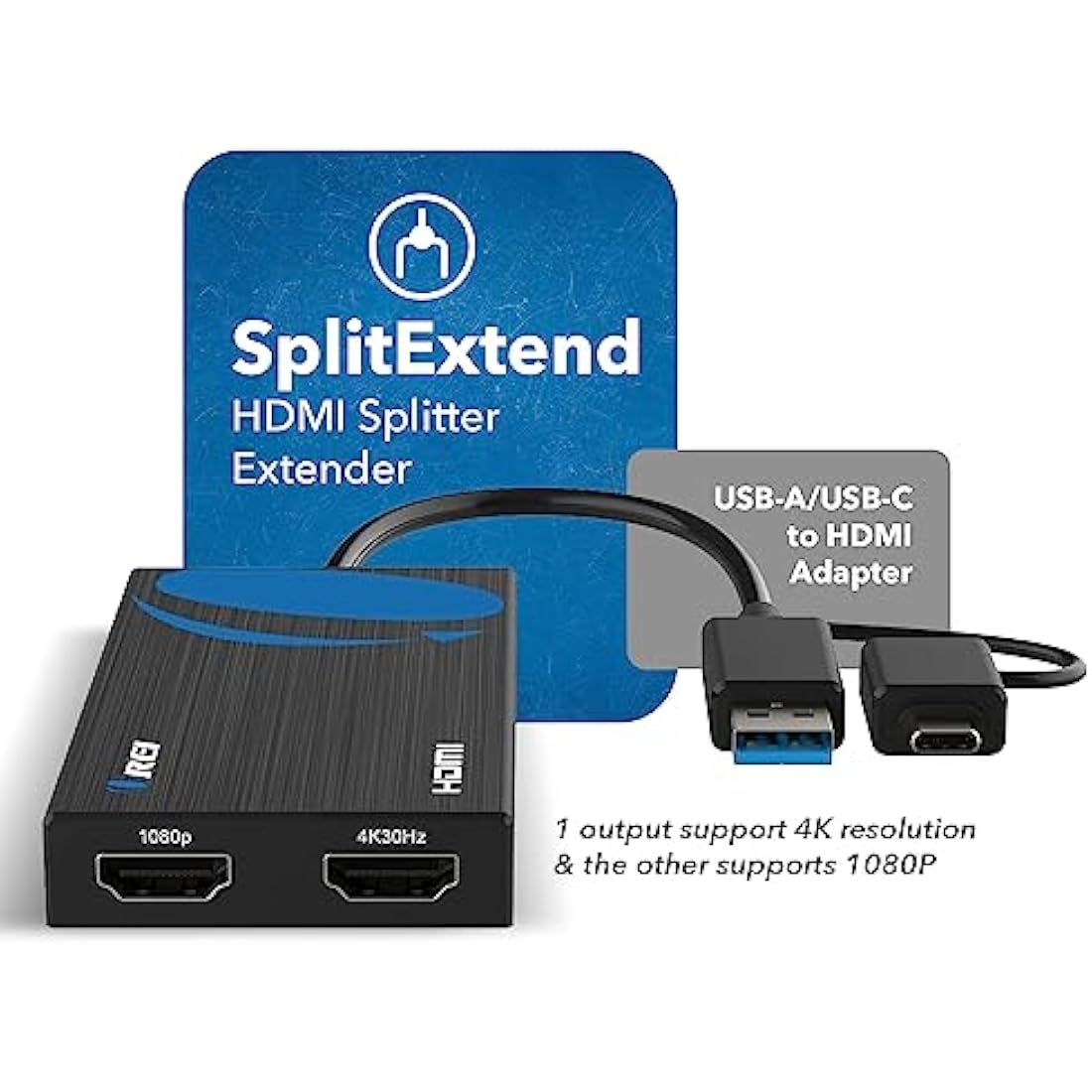OREI HDMI Splitter 1 in 2 Out | 4K 30Hz Dual Monitor Signal Duplicator
