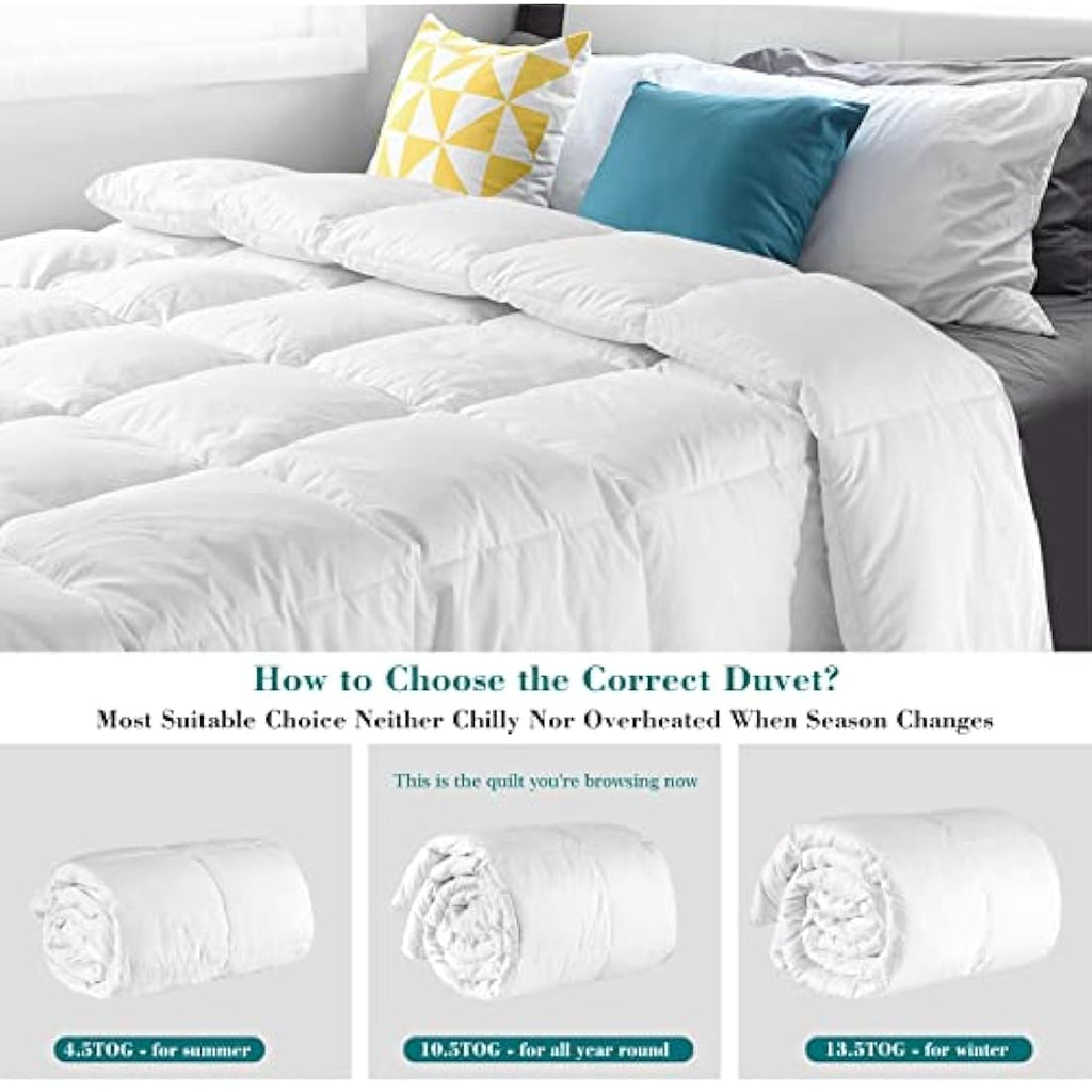 10.5 Tog Double Down & Feather Duvet | 100% Cotton Cover