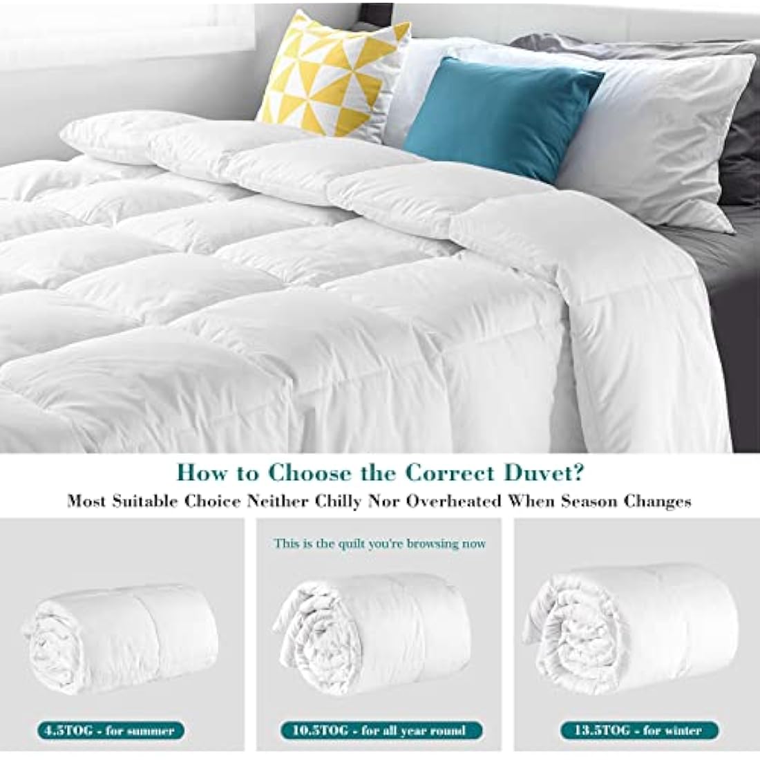 10.5 Tog Double Down & Feather Duvet | 100% Cotton Cover