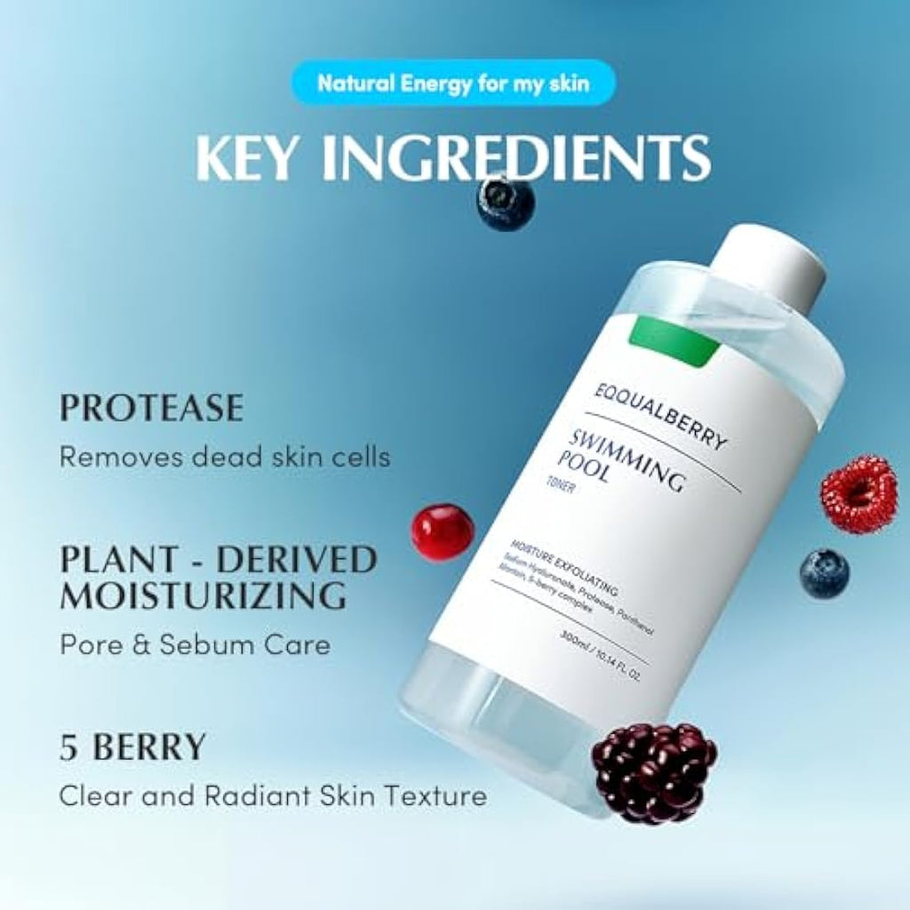 Eqqualberry Swimming Pool Face Toner | 300ml Hydrating Pore Control