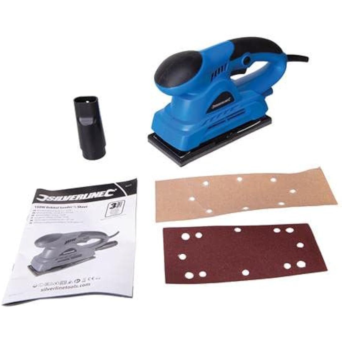 Silverline 264125 1/3 Sheet Sander with Dust Extraction - 135W Power Tool