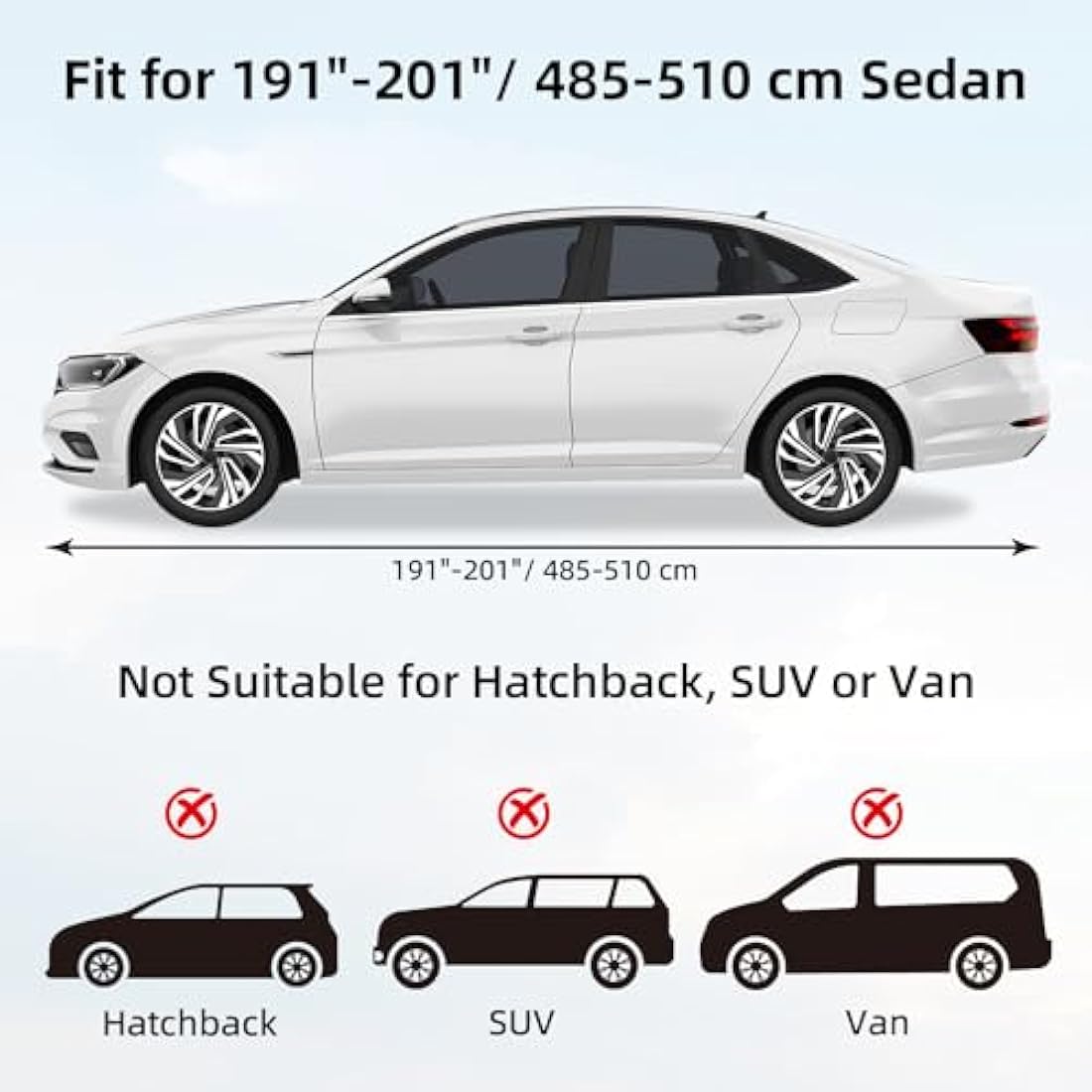 Ohuhu All-Weather Sedan Car Cover | 191-201" UV Protection & Windproof