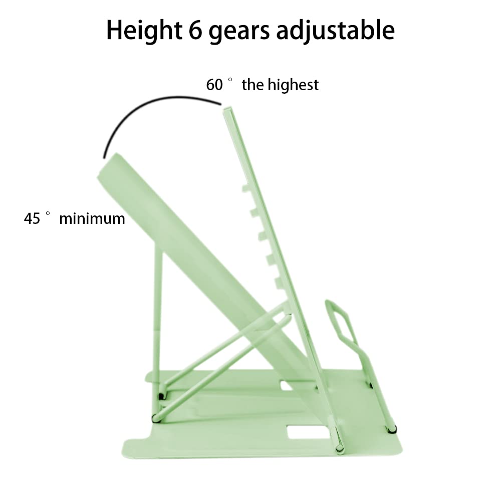 Book Stand, Multifunctional Metal Book Holder for Reading Green