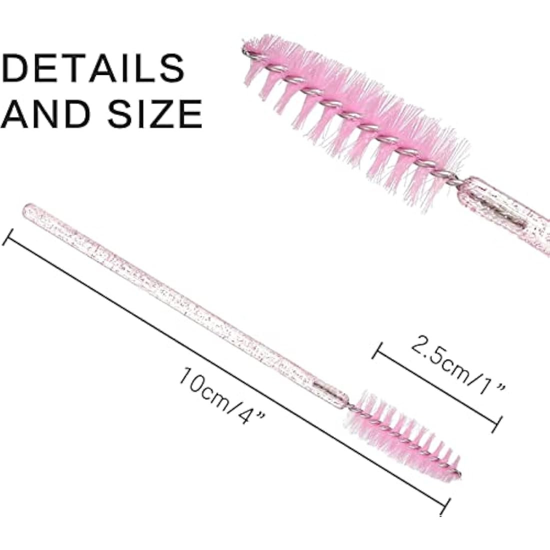 Disposable Mascara Wands | 100PC Crystal Pink Eyelash Brushes