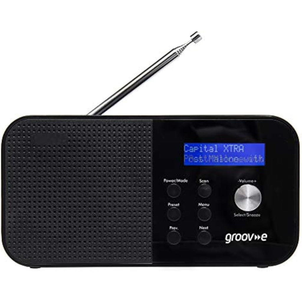 Groov-e Venice DAB/FM Digital Radio | Bluetooth & Alarm Clock - Black