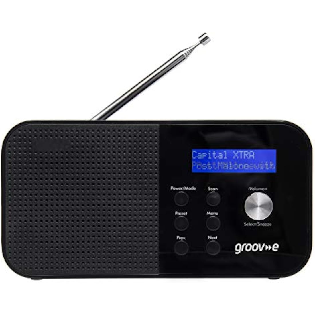 Groov-e Venice DAB/FM Digital Radio | Bluetooth & Alarm Clock - Black