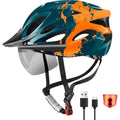 RaMokey Bike Helmet with LED Light & Magnetic Goggles | Adjustable 57-62cm