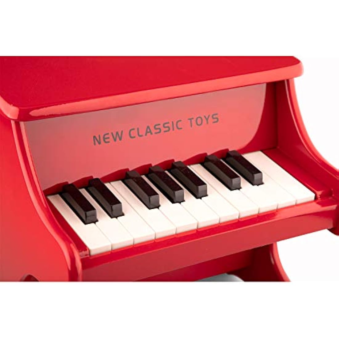 New Classic Toys Wooden Grand Piano for Toddlers with Music Book – Red