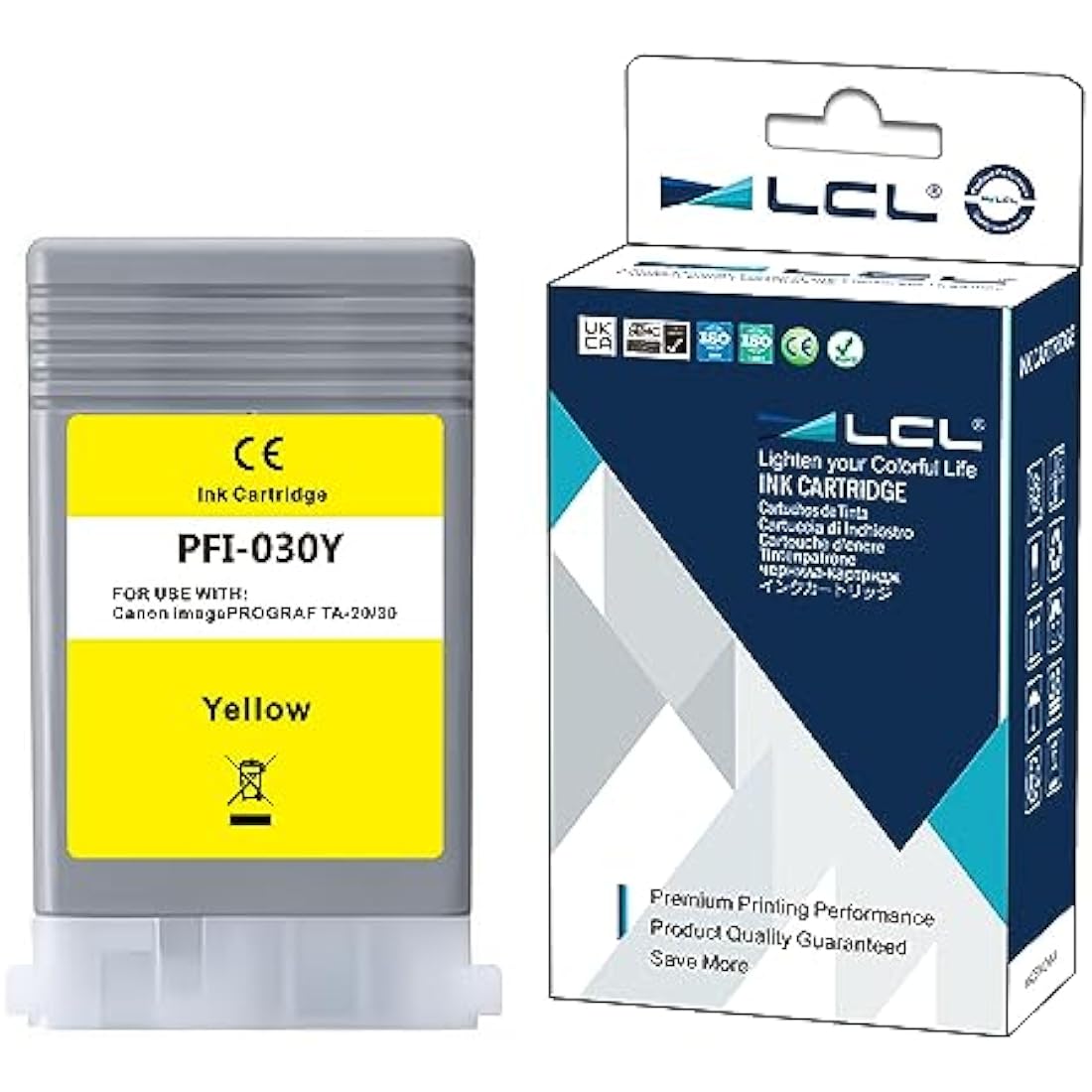 LCL PFI-030 Yellow Ink Cartridge for Canon ImagePrograf TA-20 TA-30 | 55ml