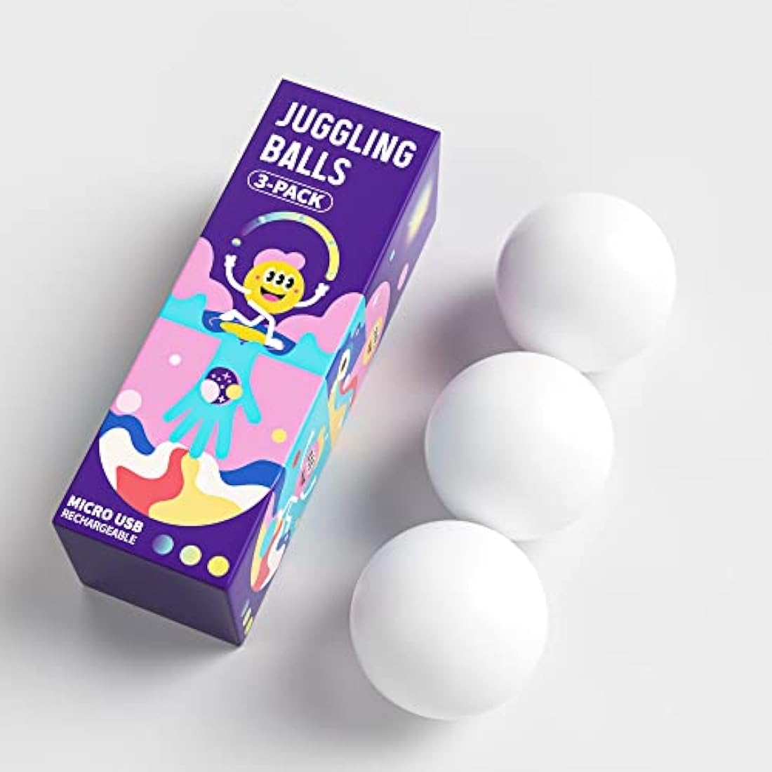 Jolof Store LED Juggling Balls – 3-Piece Rechargeable Luminous Set