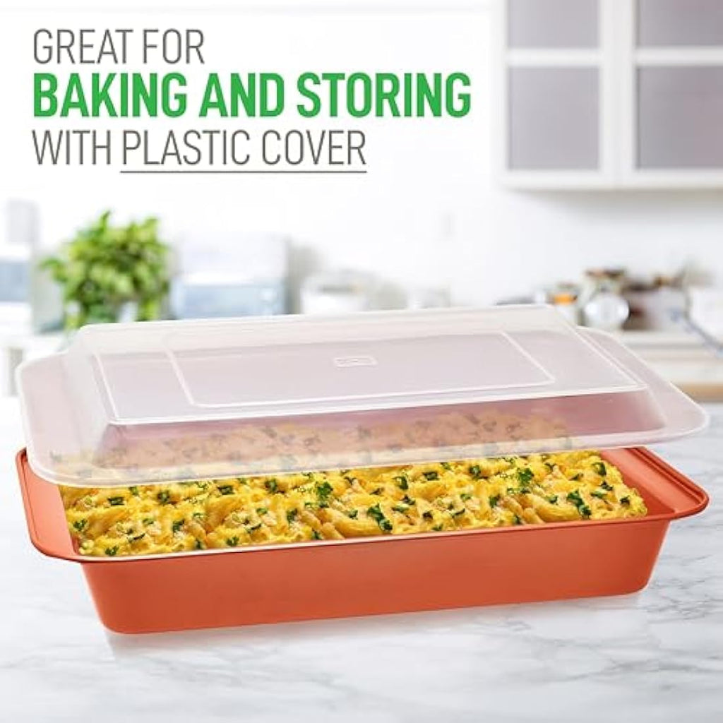NutriChef 5-Piece Nonstick Carbon Steel Baking Pan Set with Handles