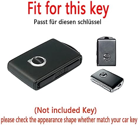 HIBEYO Leather Key Fob Cover for Volvo XC60 XC90 S90 V90 – Side Buttons