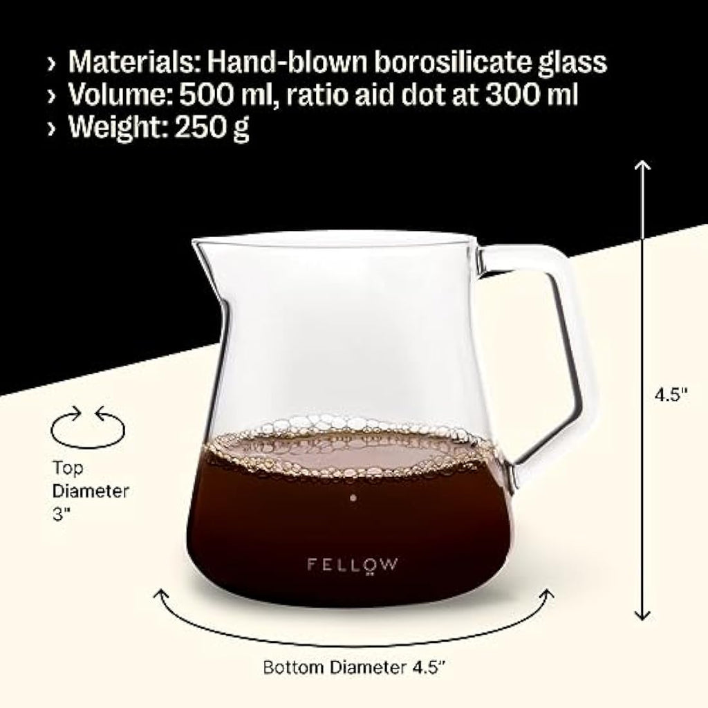 Fellow Mighty Small Glass Carafe – 16.9 oz Borosilicate Coffee Decanter