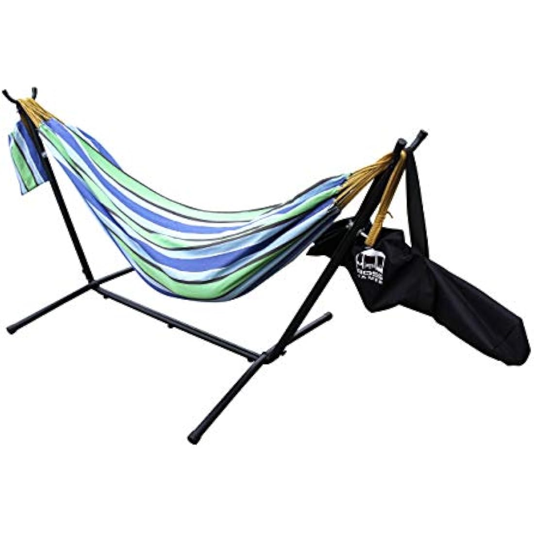Ross James Double Cotton Hammock with Heavy Duty Metal Stand