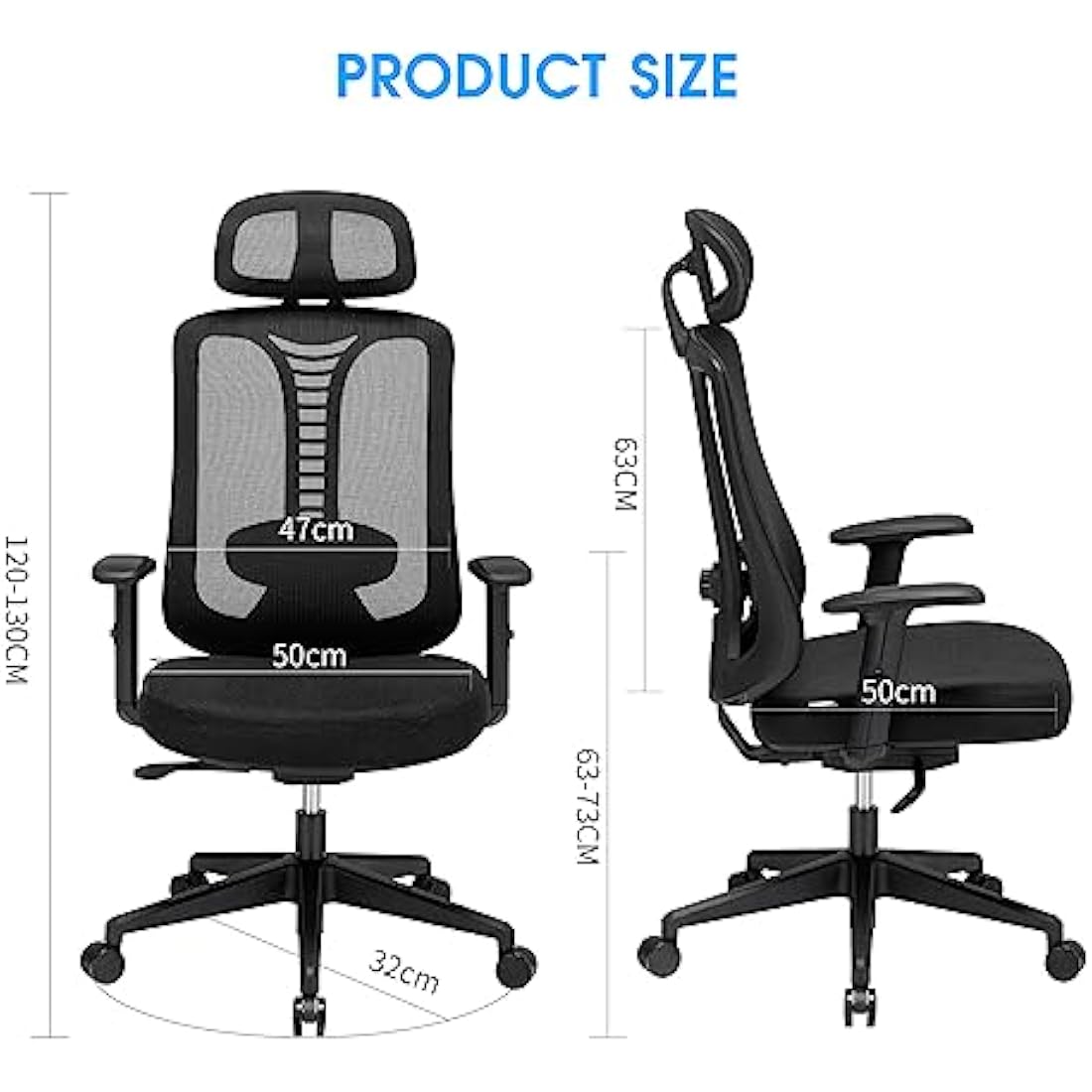 Magic Life Ergonomic Office Chair – Adjustable Lumbar & 3D Headrest