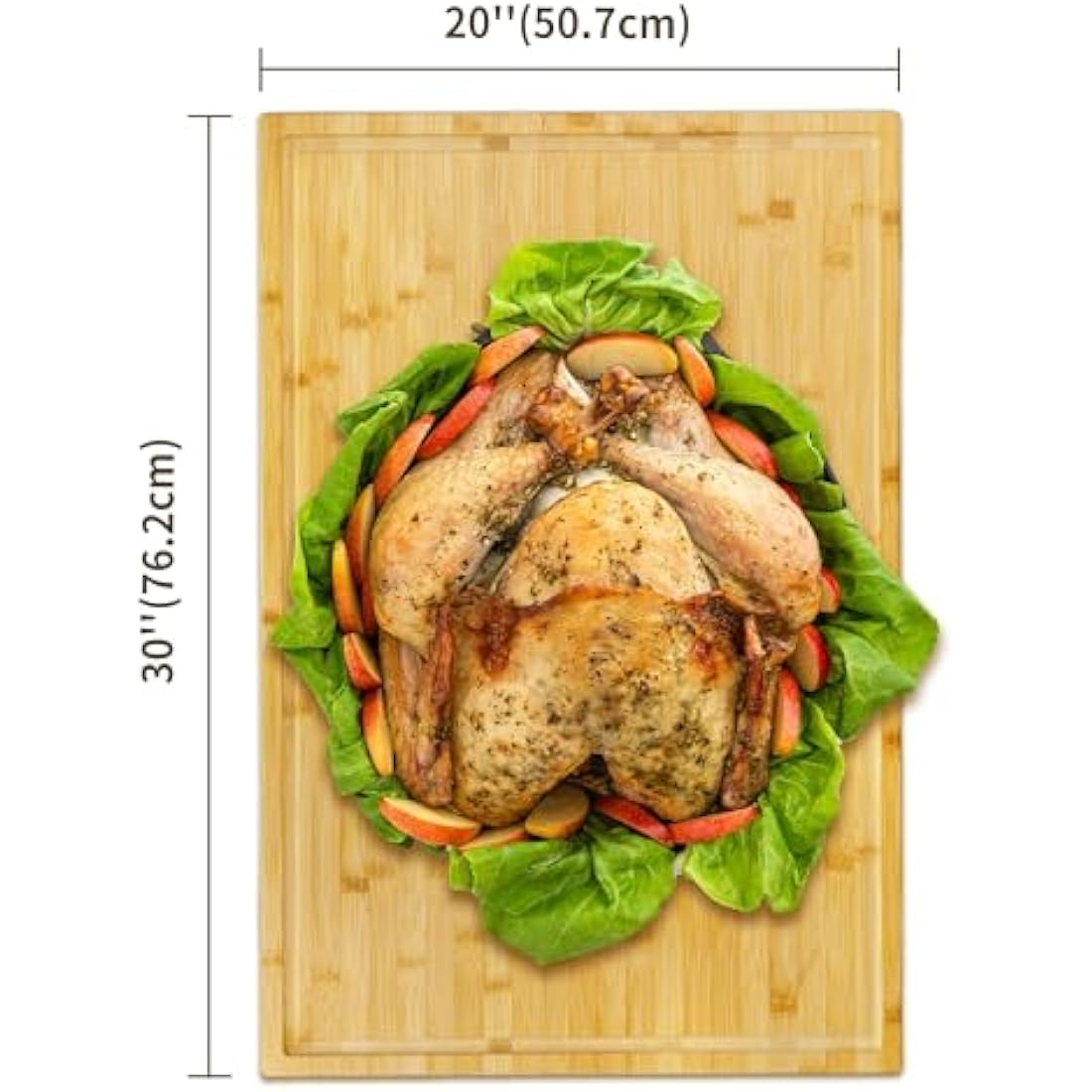 Utoplike Extra Large Bamboo Cutting Board | XXXL Butcher Block with Handles