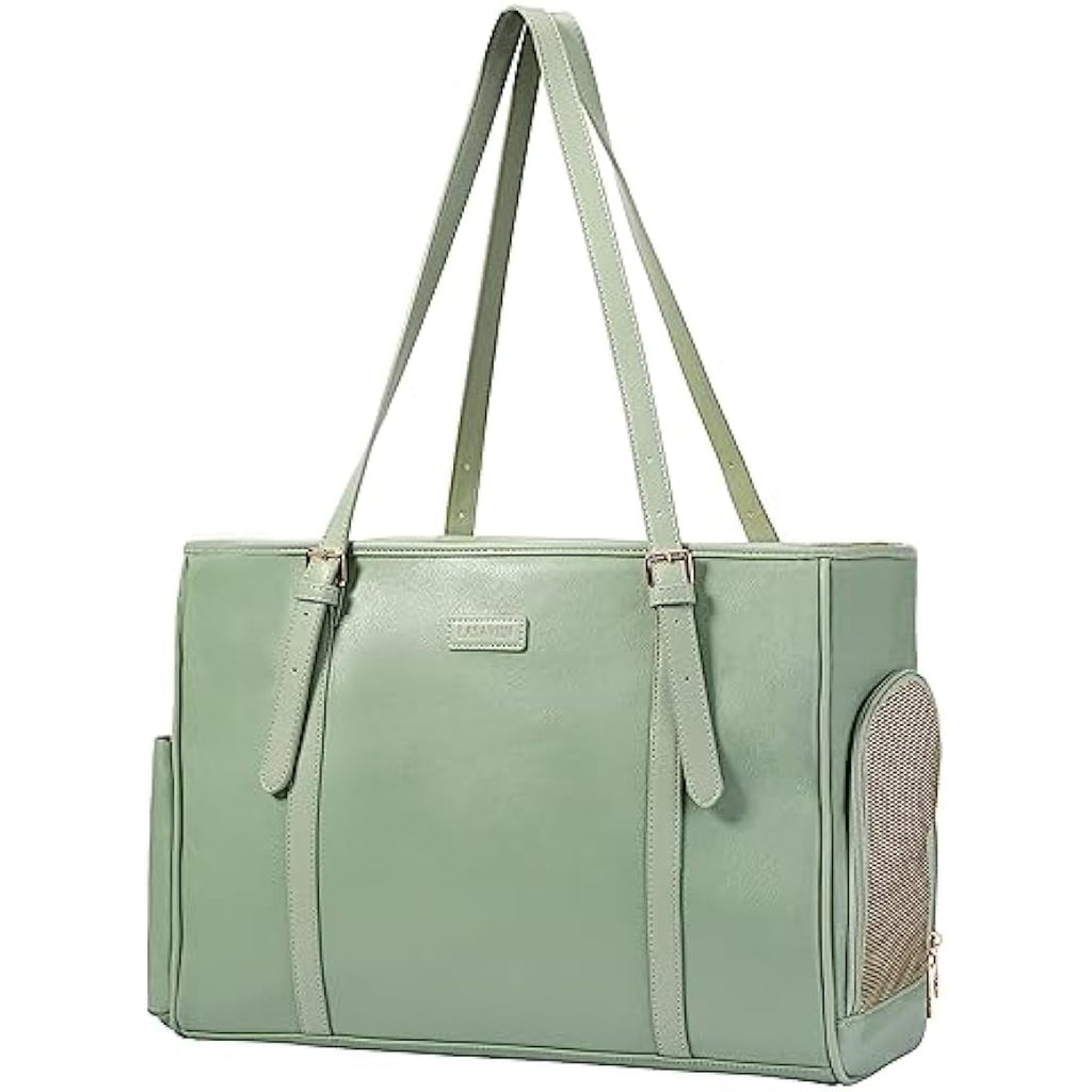 Vegan Leather Pet Carrier – Airline Approved Dog Purse (Green)