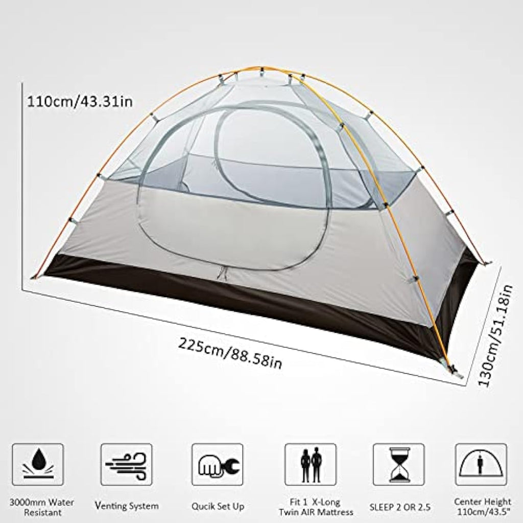 Bessport 2-Person Ultralight Backpacking Tent | Waterproof Dome Tent