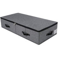 Foldable Under Bed Storage Box with Zipper Lid - Black Grey