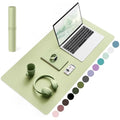 YSAGi Non-Slip PVC Leather Desk Pad | Waterproof Writing Mat, Matcha Green