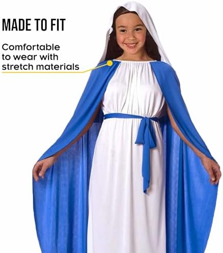 Jolof Store Virgin Mary Nativity Costume for Girls - Kids Religious Dress