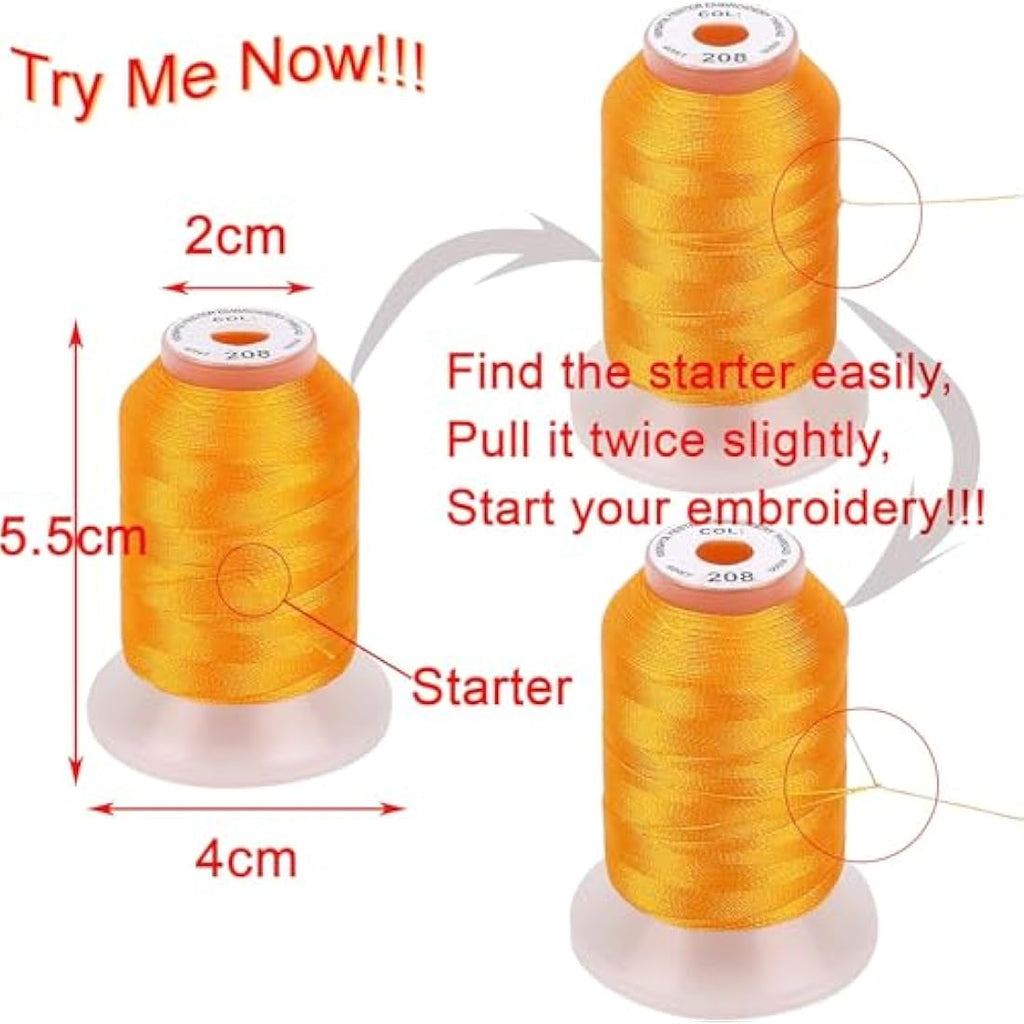 New brothread 40 Colors Polyester Machine Embroidery Thread Kit – 500M Spools