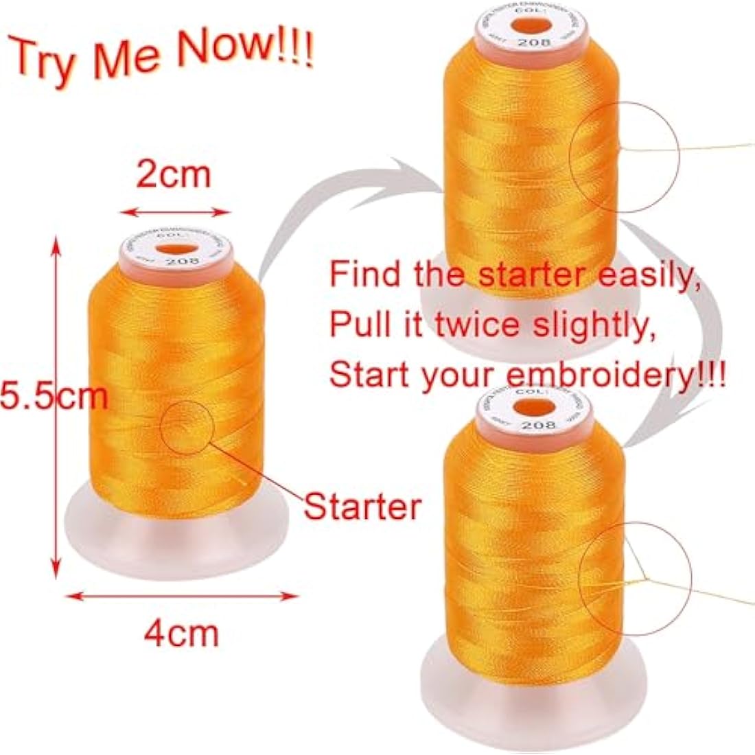 New brothread 40 Colors Polyester Machine Embroidery Thread Kit – 500M Spools