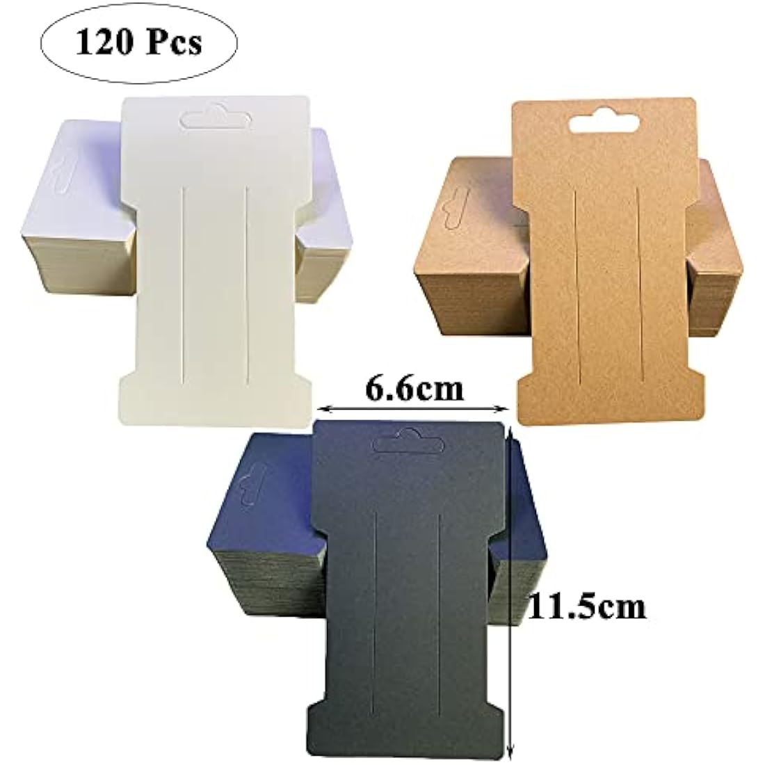 120 Pcs Hair Clip Display Cards | Kraft Paper Hairpin Cards