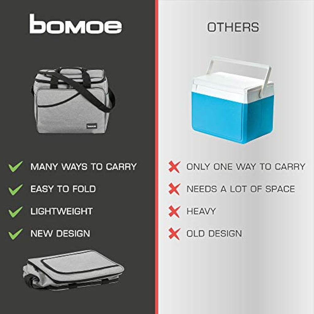 bomoe Foldable Cooler Bag – 16h Insulated Leakproof Picnic & Lunch Bag