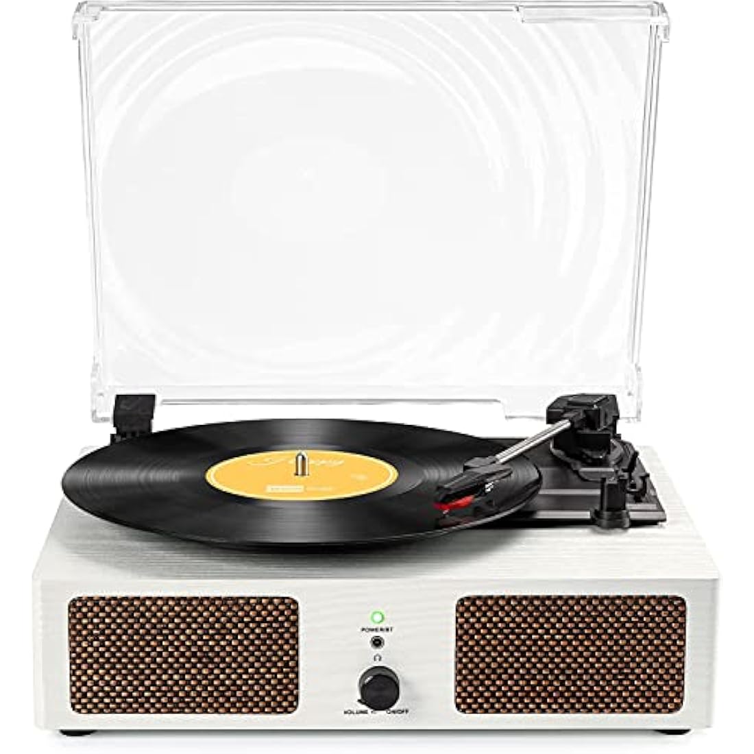 Vintage Vinyl Record Player – Bluetooth Turntable (White)