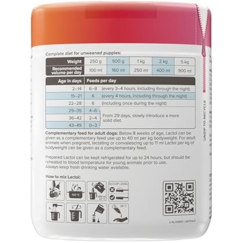 Beaphar Lactol Puppy Milk Replacer - Complete Feed with DHA - 500g