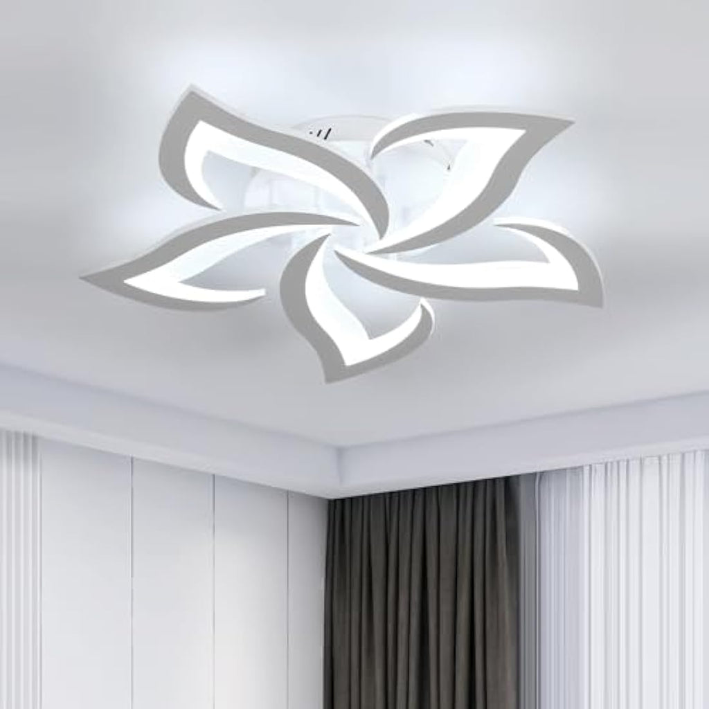 Riserva Modern Petal LED Ceiling Light | 60W Cool White Acrylic Lamp