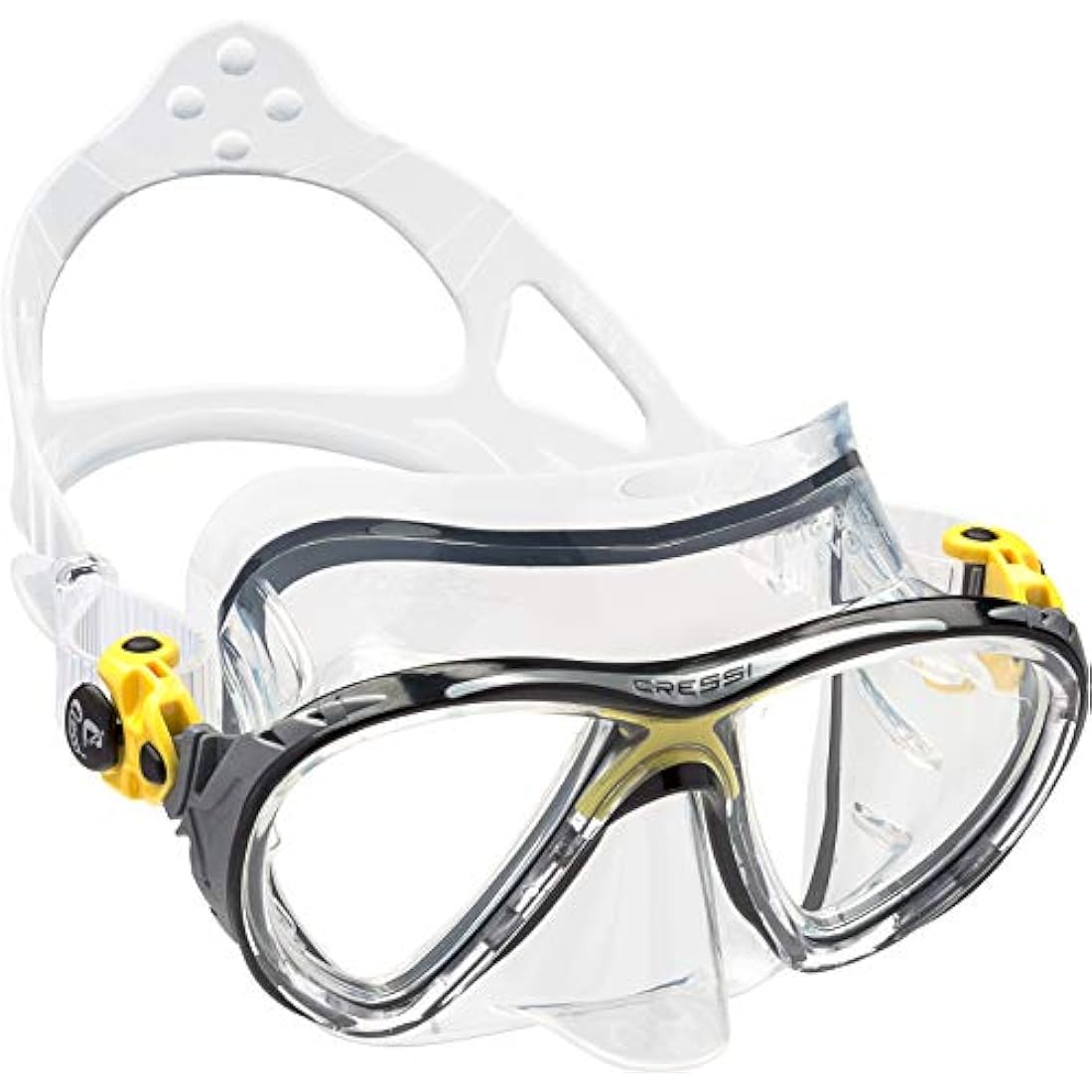 Cressi Big Eyes Evolution & Alpha Dry Snorkel Set | Tempered Glass