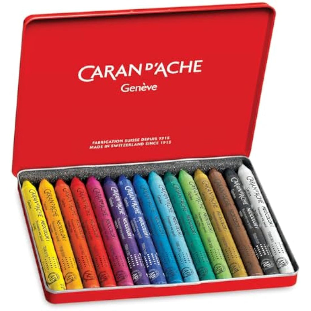 Caran d'Ache Colored Pencils – 15 Assorted Colors in Metal Tin