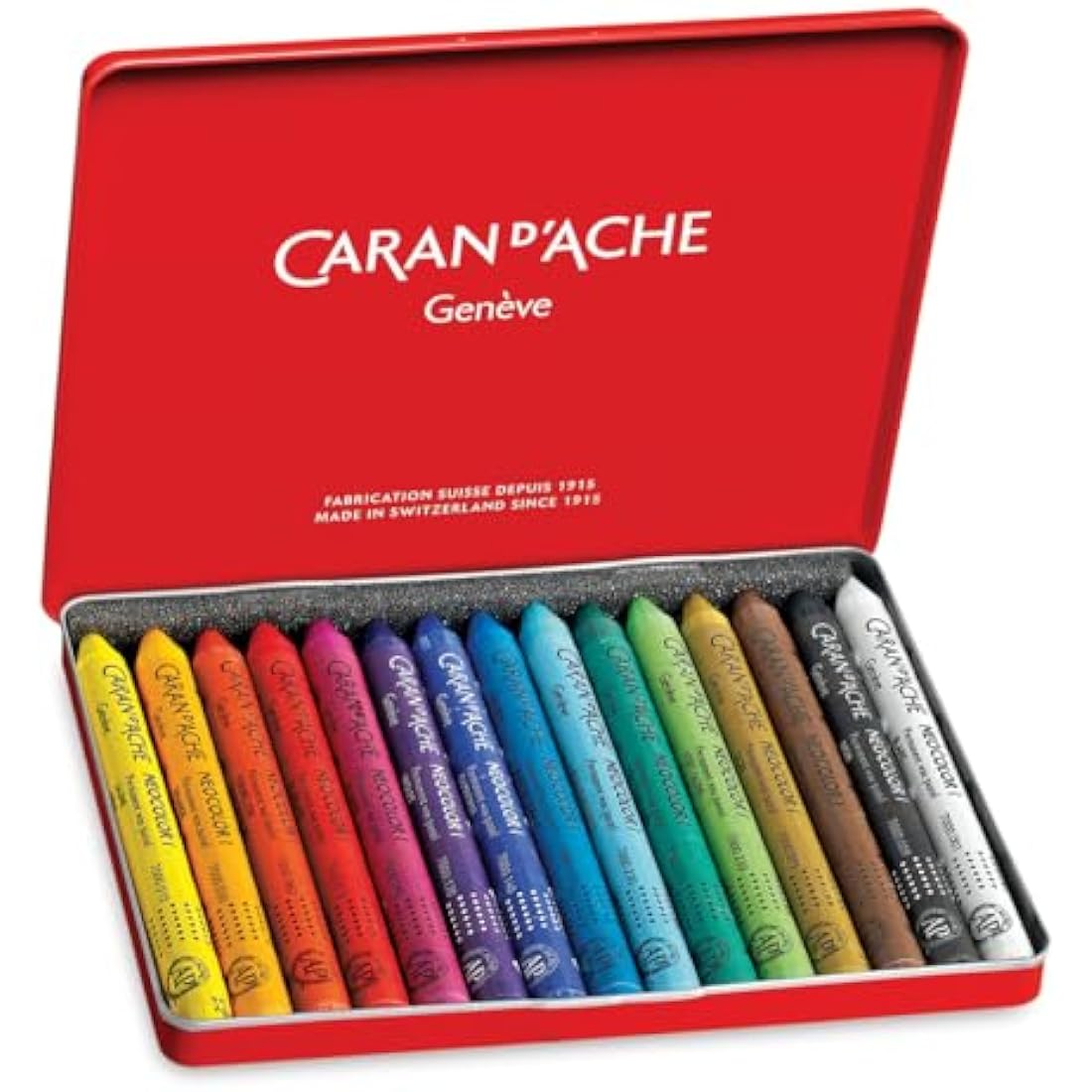 Caran d'Ache Colored Pencils – 15 Assorted Colors in Metal Tin