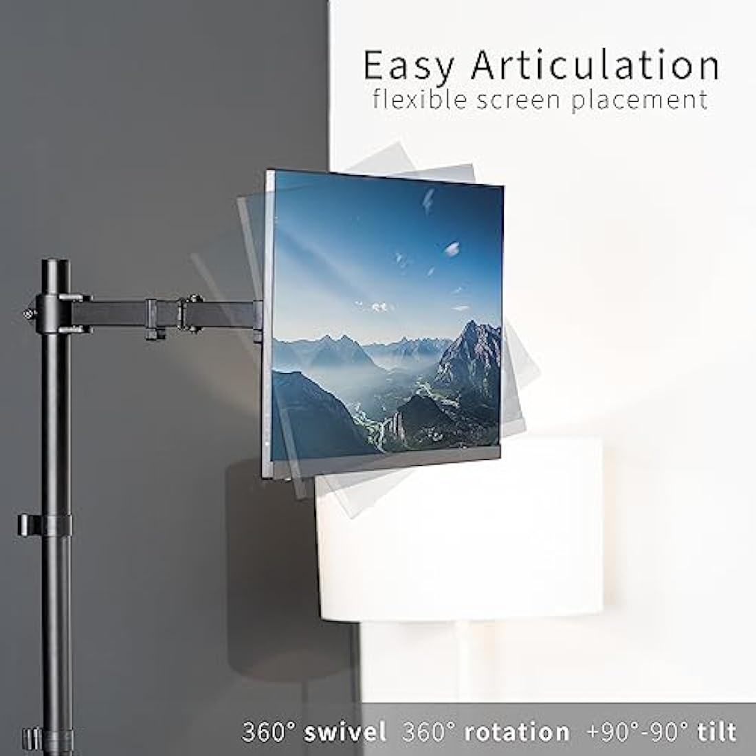 VIVO Extra Tall Single Monitor Desk Mount | 39" Pole for 13-32" Screens