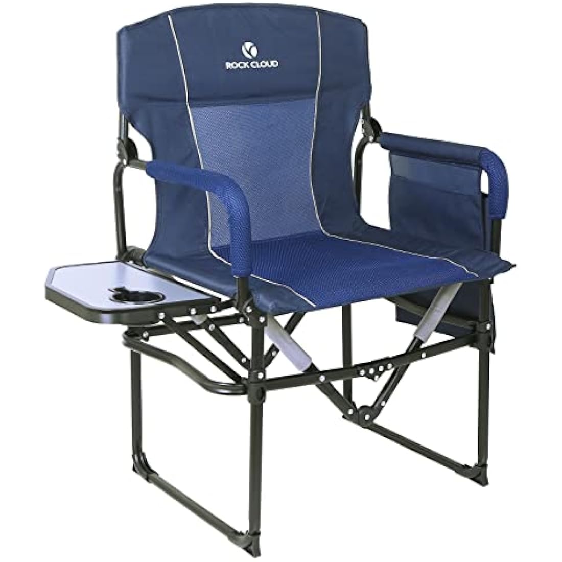 ROCK CLOUD Folding Camping Chair with Side Table – Heavy Duty Steel
