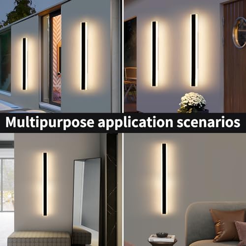 Mikeru 100cm LED Outdoor Wall Light | IP65 Waterproof 3-Color Sconce 2-Pack