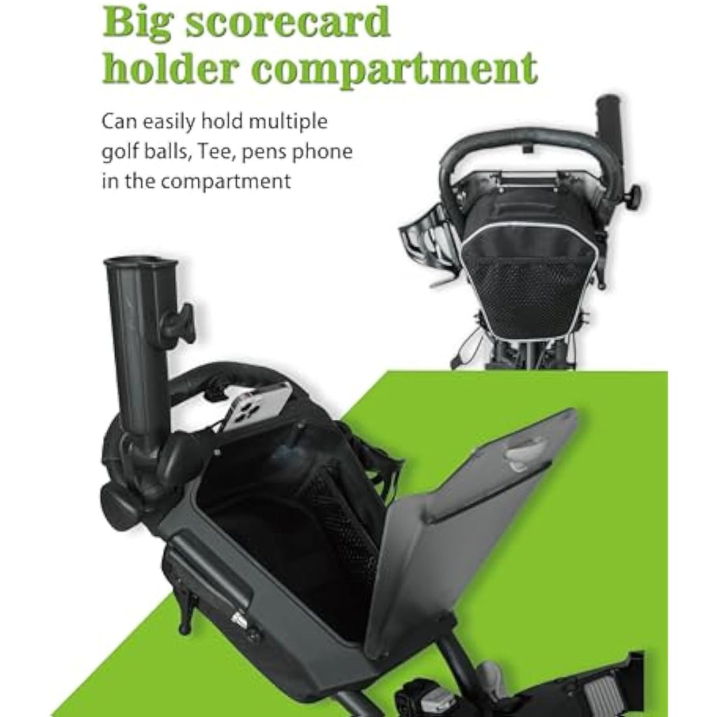 Newfly 3-Wheel Golf Push Cart – Lightweight Semi-Auto Folding Trolley