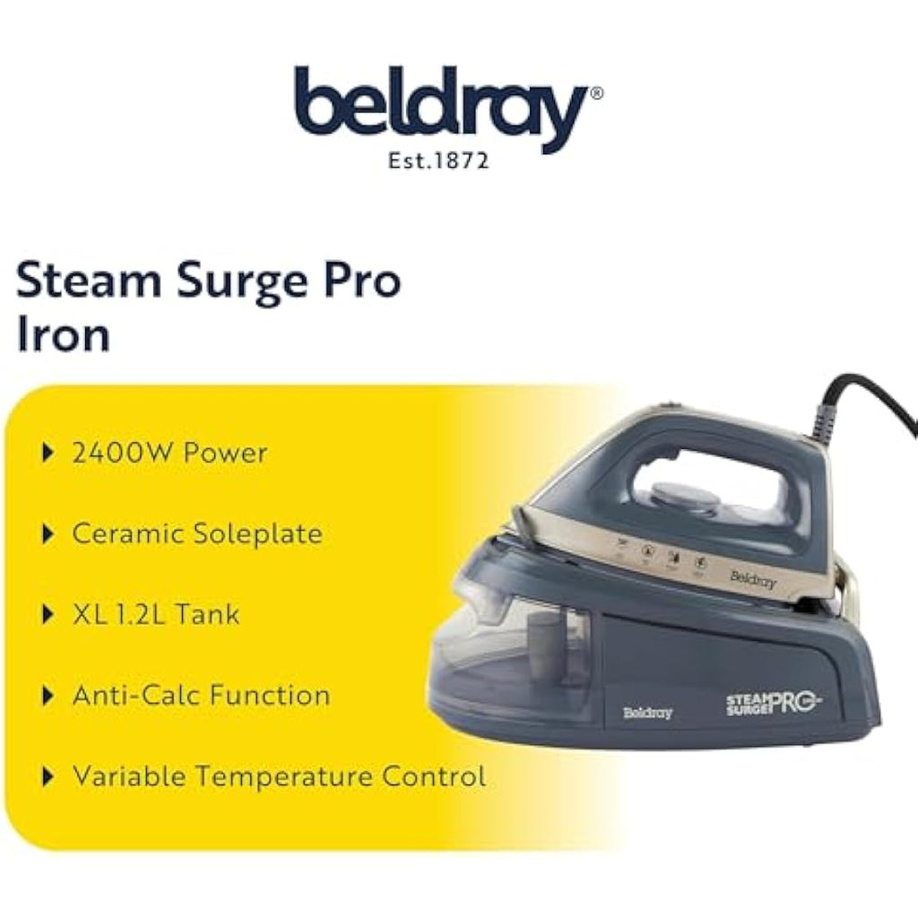 Beldray Titanium Steam Surge Pro Iron – 2400W Steam Station with 1.2L Tank