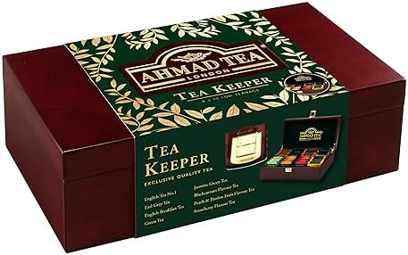 Ahmad Tea Wooden Tea Keeper Gift Box - 80 Teabags Selection, 160g