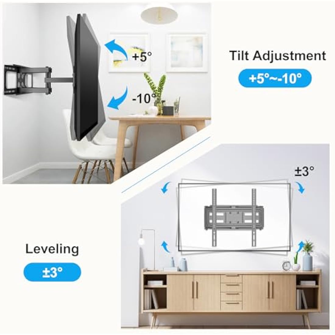 XINLEI Full Motion TV Wall Mount | Swivel & Tilt Bracket for 26-70 Inch