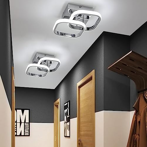 EIDISUNY Square LED Ceiling Light – 22W Modern Nordic Chrome Lamp