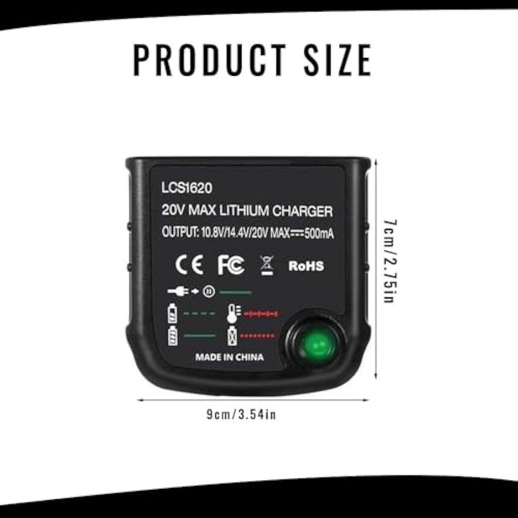 CJBIN 18V Lithium-Ion Battery Charger for Black & Decker | UK Plug