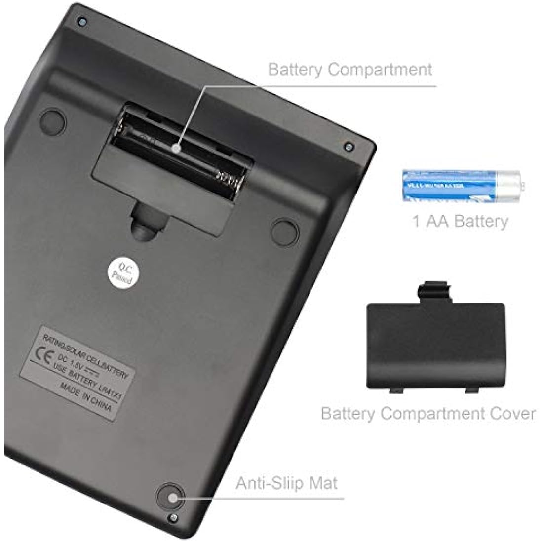 HIHUHEN 12-Digit Desktop Calculator – Solar & Battery Power – Big Button