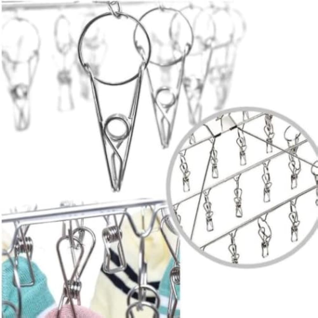 Jolof Store Stainless Steel Sock Hanger – 36 Peg Heavy Duty Drying Rack