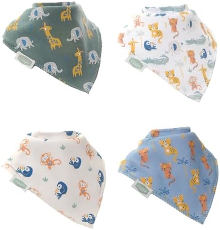Ziggle Bandana Dribble Bibs – Cotton Front Baby Bibs for 0-24 Months